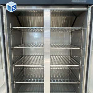 Réfrigérateur de cuisine en acier inoxydable <span class=keywords><strong>le</strong></span> <span class=keywords><strong>moins</strong></span> <span class=keywords><strong>cher</strong></span>, refroidissement direct, deux portes, vitre, double température, <span class=keywords><strong>congélateur</strong></span> vertical commercial pour cuisine - Product Image 4