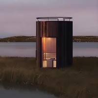 Sauna cylindrique moderne en bois de pruche massif pour 1-2 personnes, avec chauffage électrique, idéal pour jardin et cour – Vente directe usine