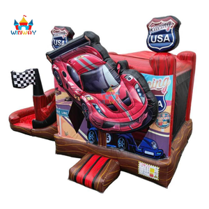 Custom PVC Comercial <span class=keywords><strong>Alquiler</strong></span>-Grado Inflable Race Car Bounce House con tobogán - Product Image 3