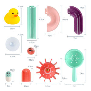 Jouet coulissant assembler piste de canard toboggan jeu de puzzle mini canard bain jouet balle piste douche eau toboggan piste jouet de bain - Product Image 4