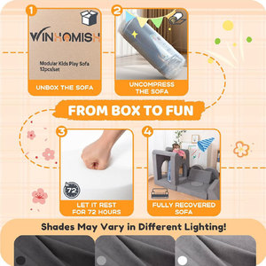 Kids <b>Sofa</b> High Density Foam Gray Soft Cushion Seat For Children Playroom Furniture - Product Image 4