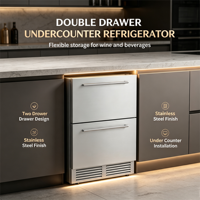 Refrigerador de Vino C-145L con Doble Cajón Integrado, Temperatura Constante de 2-10 Grados ℃   Almacenamiento