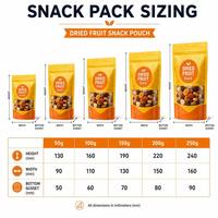 Op maat gemaakte digitale print aluminiumfolie zakje gedroogde mango snack zak staande ziplock voedselveilige verpakking