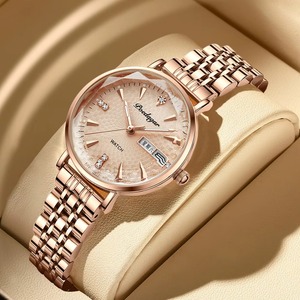 Montre à Quartz de Luxe Drioshipping pour Homme, Étanche, Bracelet en Acier Inoxydable, Boîtier en Alliage, Cadran en Verre, Aiguilles Ronda - Product Image 1