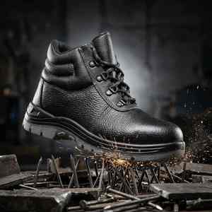 Zapatos de Seguridad de Cuero para Hombre de Primera Calidad, con Suela de PU Absorbente de Impactos, para Trabajadores de la Construcción, Disponibles al Mejor Precio del Mercado - Product Image 1