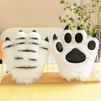 Gants en peluche Patte de Tigre et Patte de Dinosaure, Design Tendance, Cadeau Décontracté pour Enfants, Coton Spandex, Quatre Saisons