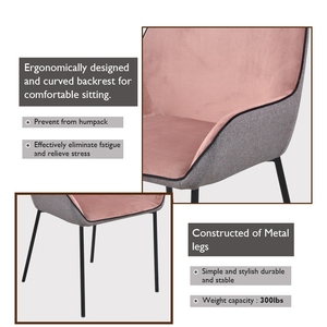 Chaise de salle à manger en métal avec revêtement en cuir PU, tissu moderne, couleur orange, pour terrasse, chaise de restaurant professionnelle, chaise de luxe - Product Image 2