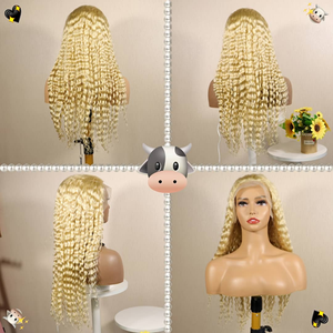 Parrucche Brasiliane 613 HD Full Lace Front con Capelli Vergini Remy, Lunghe, Biondo Platino Trasparente, Misure 13x4/13x6 - Product Image 1