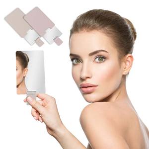 Espejo de bolsillo personalizado de acero inoxidable para maquillaje, compacto, irrompible, espejo de mano con cubierta de cuero Pu para regalo de viaje - Product Image 4