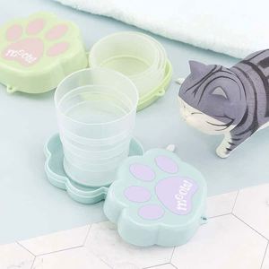 Mignonne tasse pliable rétractable en forme de patte de chat pour les voyages, anti-fuite, réutilisable, motif dessin animé - Product Image 4