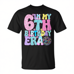 T-shirt « In My 6Th Birthday Era » pour fille de 6 ans, idéal pour les fêtes d'anniversaire - Product Image 2