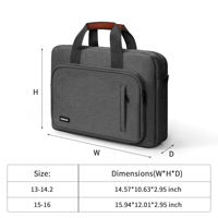 Sac pour ordinateur portable personnalisé de marque, 15,6 pouces, noir et gris, grande capacité, sac de voyage d'affaires pour hommes et femmes, sacoche