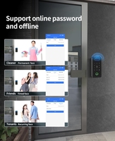 Interphone vidéo d'entrée de bureau d'hôtel, écran tactile, déverrouillage automatique par reconnaissance faciale, lecteur de carte RFID, empreinte digitale, contrôle d'accès intelligent à la porte