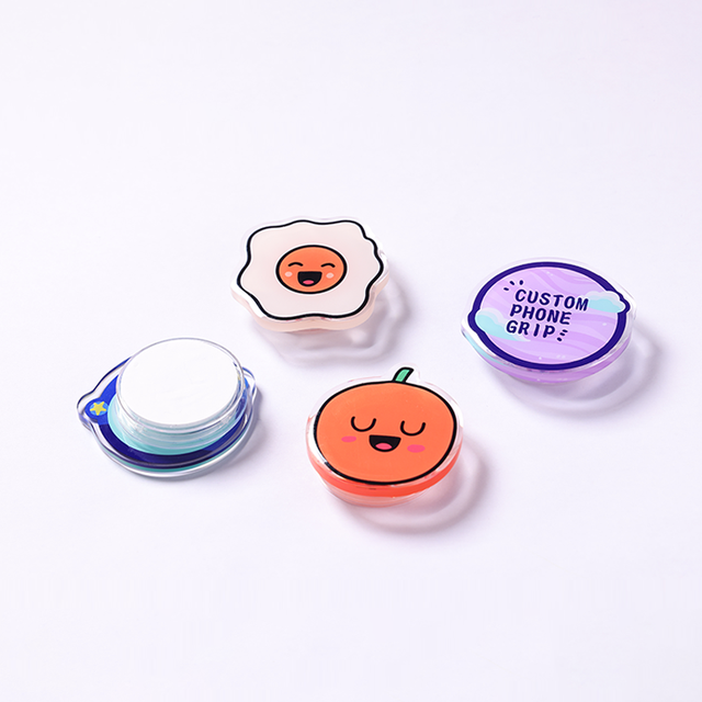 Custom Made Designer Universal Mobile Phone Stand Holder Acrylic Griptok Charms Plastic Socket Grips Cartoon Anime Style