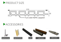Panneau mural WPC de haute qualité pour extérieur, co-extrusion, revêtement extérieur creux 219H26A