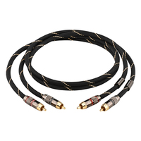 Cable de Señal de Audio y Video HiFi OFC 2RCA Macho a Macho con Conector RCA Chapado en Oro de Cobre Puro para Autos, Altavoz de Alto Rendimiento