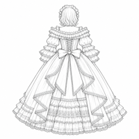 Robe de poupée Rococo sur mesure à l'échelle 1/4 1/6, style cour, avec dentelle dégradée, tenue de poupée de luxe, robe de bal pour poupée, vêtements de poupée
