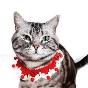 2023宠物新品圣诞宠物服装猫配件领毛巾围巾头巾用品批发