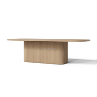 FERLY 2024 Nouvelle salle à manger, ensemble de table et 8 chaises, mobilier de salle à manger, table ovale en chêne de luxe sur piédestal