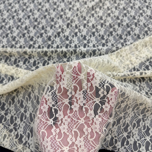 בד תחרה פרחוני גמיש בצפיפות גבוהה YY, 90% ניילון 10% ספנדקס, בד תחרה רך מרשת טול, לבגדי אופנה לנשים - Product Image 5