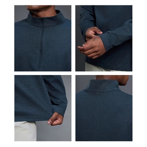 Al por mayor Top <span class=keywords><strong>de</strong></span> invierno con cuello mandarín, media cremallera, bajo holgado y puños ligeros para hombre, deportivo, fitness y running - Product Image 6