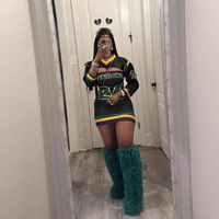 Vente flash : Ensemble 3 pièces pour femmes, Mardi Gras, robe moulante sexy, mini-robe à manches longues, crop top et bandeau, tenues grandes tailles