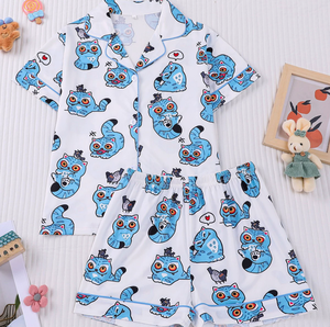Conjunto de Pijama Casual y Cómodo con Cintura Elástica para el Verano, Camiseta y Pantalones Cortos con Estampado de Dibujos Animados Kpop Demon Hunters - Product Image 3