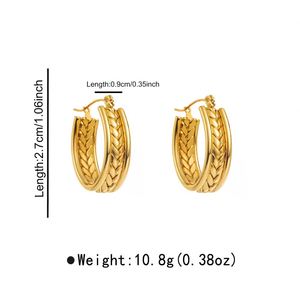 Boucles d'oreilles en forme de C minimalistes couleur or vintage pour femmes bijoux fins pour fête en acier inoxydable style décontracté - Product Image 3