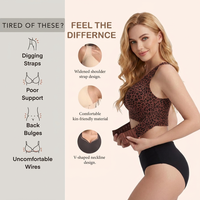 Soutien-gorge correcteur de posture en gelée pour femmes grandes tailles, sans armatures, fermeture avant, doux, léger, soutien dorsal quotidien, bralette