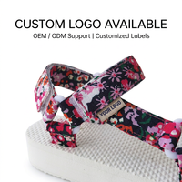 Nouvelles sandales à plateforme pour enfants à imprimé floral, style bohème, semelle épaisse, sandales de sport légères, chaussures d'été pour la plage et les activités de plein air