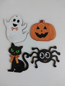 Décoration de table en bois pour Halloween, ensemble de 4 pièces, panneaux en forme de fantôme, chat noir, araignée, <span class=keywords><strong>citrouille</strong></span> pour la fête d'Halloween, décoration de la maison - Product Image 6