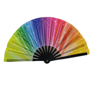 Alta calidad personalizable A5 plegable bambú ventilador de mano reflectante colorido hecho a mano característica boda fiesta/Club uso personalizado - Product Image 1