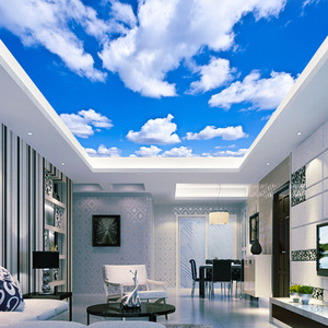 Techo colgante <span class=keywords><strong>Cielo</strong></span> azul y nubes blancas Película de techo elástica Crear <span class=keywords><strong>cielo</strong></span> al aire libre para diseño de interiores - Product Image 1