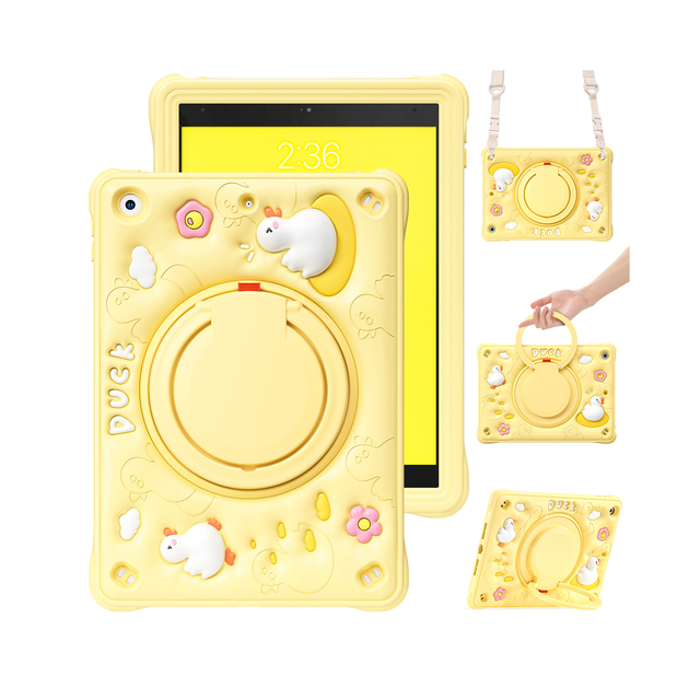 For  IPAD 10.2 7th/8th/9th Pro 10.5 Air3 10.5 3D Rabbit Cartoon Kids Safe Silicone Cover Cute Tablet Case