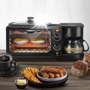 하이 퀄리티 가정용 아침 식사 기계 토스트 오븐 커피 냄비 프라이팬 다기능 아침 식사 샌드위치 3 in 1 메이커 기계