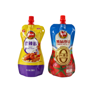 Bolsa <span class=keywords><strong>de</strong></span> pie ecológica <span class=keywords><strong>de</strong></span> alta calidad <span class=keywords><strong>de</strong></span> 100ml, 200ml, 300ml, con boquilla lisa, embalaje personalizable para pasta <span class=keywords><strong>de</strong></span> tomate y jugo - Product Image 2