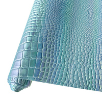 Vente en gros d'usine de cuir artificiel en relief d'alligator dégradé laser utilisé pour fabriquer des portefeuilles et des sacs