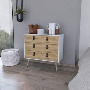 Juego de dormitorio DB Dresser Magness Blanco/macadamia con función de almacenamiento para uso en la sala de estar - Product Image 1