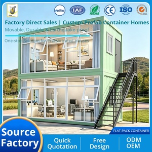 Maison conteneur préfabriquée économique <span class=keywords><strong>de</strong></span> 20 pieds avec structure en acier léger et mur-rideau en verre, en kit, à vendre - Product Image 2