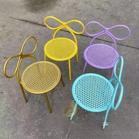 Chaises en métal colorées pour événements et fêtes, chaises pour enfants avec dossier nœud papillon pour banquets et événements, vente en gros