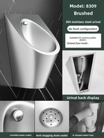 Urinoir mural en acier inoxydable 304 avec capteur, finition dorée, pour toilettes publiques, hôtels, écoles, OEM