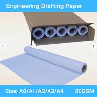 Papel para Plotter de Ingeniería de 80 g/m², Rollo de Papel Reciclable de 2 Pulgadas de Diámetro, Blanco Intenso, para Dibujo, Ancho de 880 mm y 914 mm, Inventario de Fábrica