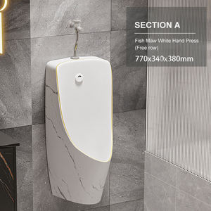 Sensor colgante de pared de grano de <span class=keywords><strong>roca</strong></span> blanca, urinales masculinos de cerámica personalizados, precio competitivo - Product Image 3