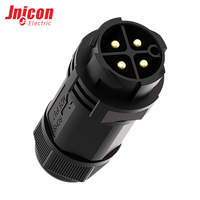 Connecteur étanche à verrouillage par pression M25 4 broches 30A 300V IP67 Jnicon Prise d'alimentation circulaire pour systèmes de contrôle CE