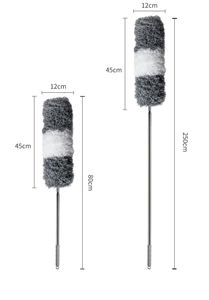 Outil de nettoyage domestique E016 en gros : Plumeau anti-statique lavable avec manche télescopique et tête flexible extensible - Product Image 6