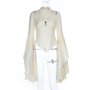 Vêtements pour femmes col en V Style gothique haut à manches longues automne nouveau Halloween <span class=keywords><strong>t</strong></span>-<span class=keywords><strong>shirt</strong></span> polyvalent - Product Image 5