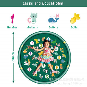 PVC Inflatable Water Spray Mat Round 170Cm Outdoor Lawn Sprinkler Play Mat For Kids Swimming Pool Floating Mat - Product Image 5