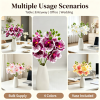 Vente en gros de fleurs artificielles, orchidées Phalaenopsis, branches artificielles, fleurs en latex au toucher réel, plantes Phalaenopsis pour la décoration