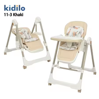 Chaise Haute Balancelle Bébé Kidilo 2-en-1 avec Coussin Doux, Chaise de Repas pour Enfants pour l'Alimentation et Utilisation en Extérieur, en Stock