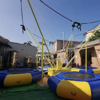 Vente en gros de jeux de sport de plein air Bouncer Jumper Trampoline élastique gonflable pour 4 personnes avec remorque